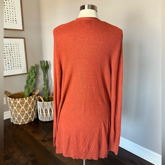 A New Day Target π―Cardigan Duster Sweater Light Weight Knit Rust Orange Red XXL - Picture 3 of 8